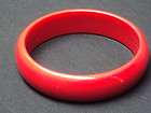 Vintage Cherry Red Rounded Lucite Bangle Bracelet  