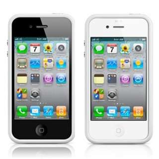 White Pink Bumper Frame Skin Case for iPhone 4S CDMA 4G TPU Silicone 