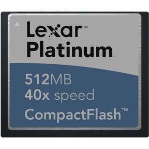    Lexar CF512 40 634 512MB Platinum Compact Flash Electronics