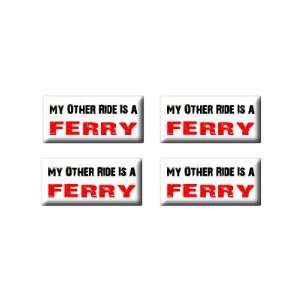   Ride Vehicle Car Is A Ferry   3D Domed Set of 4 Stickers: Automotive