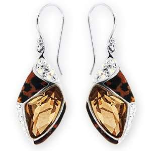   Colorado Topaz & Aurora Leopard Enamel Earrings. Made with Swarovski E