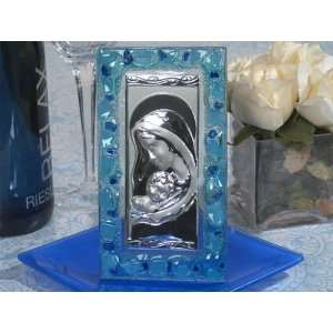  Baby Keepsake Murano Art Deco Icon with Blue glass 