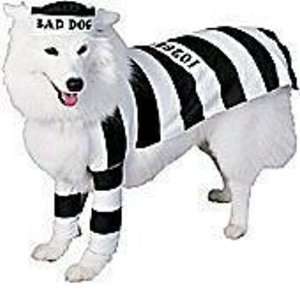   : Dog Fancy Dress Costume Bad Dog Prisoner   Size Large: Toys & Games