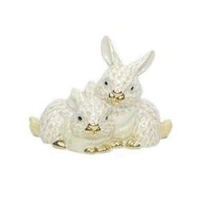  Herend Cuddly Rabbits Butterscotch Fishnet