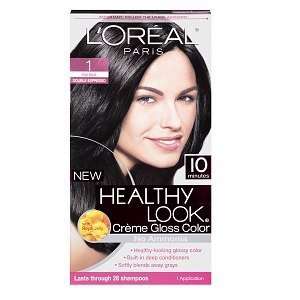  Healthy Look Creme Gloss Color, Rich Black 1, 1 application Beauty