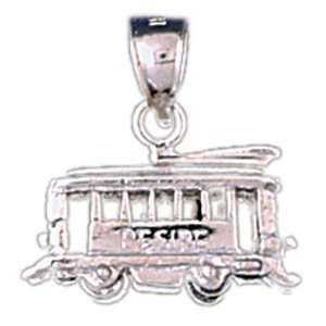  14kt White Gold Trolly Pendant Jewelry