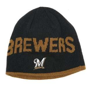  Milwaukee Brewers Bunker Beanie Youth Knit Cap   Navy 