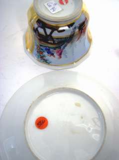 CUP WITH SAUCER PICTURE PAINTING GILDED THURINGIA GERMANY 1850