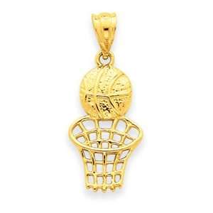  14k Basketball & Net Charm Jewelry