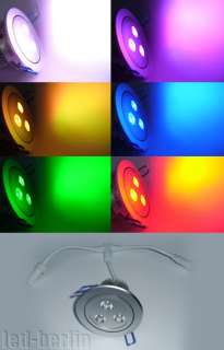 LED Designer Einbauspot Strahler 3x3 3in1 Color RGB Alu  