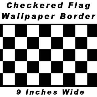  Checkered Flag Cars Nascar Wallpaper Border 6 Inch (No 