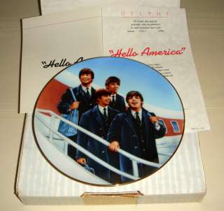Delphi The Beatles HELLO AMERICA Plate MIB/COA  