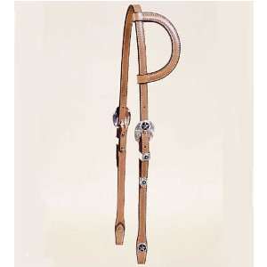 One Ear Western Show Headstall with Black Star Conchos  