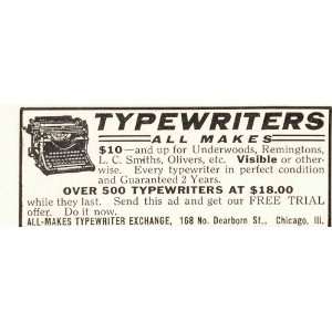   Ad All Makes Typewriter Exchange   Original Print Ad