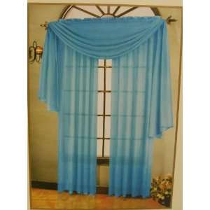  Neon Blue Elegant Voile Curtain Panel (60 X 90) Celine 