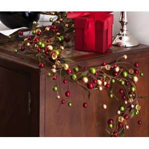  Festive Christmas Holiday Colored Berry Garland   9 Feet 