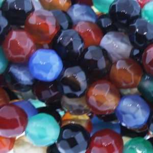  Multicolored Agate  Ball Faceted   6mm Diameter, Sold by 16 Inch 