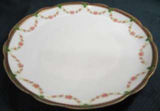 MZ Austria Porcelain Rose Drape Scalloped Plate  