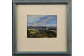 English Impressionist Mountain Landscape Oil Painting  