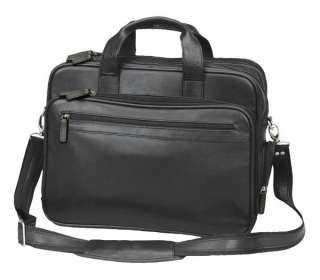 17 inches leather airport TSA security check point laptop brief case 
