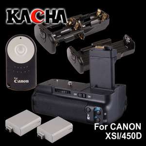 Battery Grip for Canon 450D 500D 1000D XSi T1i BG E5 + 2 LP E5+RC 5 