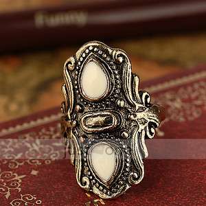   Style Bronze Carving Flower Alloy Finger Ring US Sz 5 1/4 Unadjustable