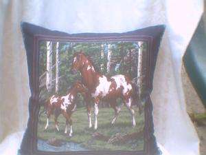 Accent throw pillow COVER Horses  
