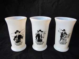 Vintage Hopalong Cassidy 3 Piece Milk Tumbler Set  