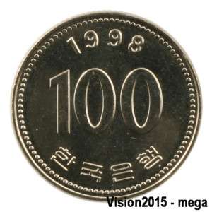 1998 South Korea 100won COIN UNC Yi Sun shin 235 16  