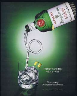 1993 Tanqueray Gin Bottle Back Flip Twist Ad  