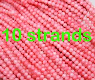 wholesale lot 10strands 3.5mm pink coral round beads  