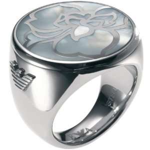 Emporio Armani EGS1148 Damen Ring mit Perlmutt weiß Größe 55 (17,5 