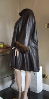 Bond St.Leather Swing Coat/Jacket+Real Mink Fur 12K New  