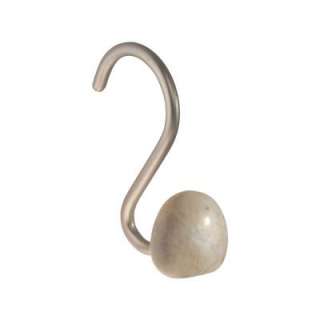 Pebblz Steel/Stone Shower Hooks (12 Pack) 55862  