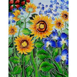 Van Gogh, Sunflowers and Irises 11 in. x 14 in. (artist interpretation 