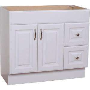 WoodCrafters Arkansas 36 In. Vanity Cabinet Only in White ARSD3618 at 