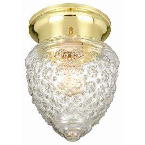 Design House 1 Light Polished Brass with Clear Glass Ceiling Light 