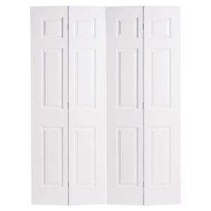   80 in. Composite White 6 Panel Bi Fold Door 311607 