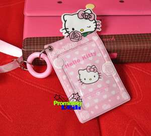 Cute Hello Kitty PVC ID Card Credit Card Holder Pink  