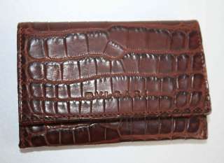 Bvlgari brown crocodile coin & card wallet NEW  