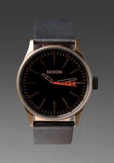NIXON The Sentry Leather in Antique Copper/Black  