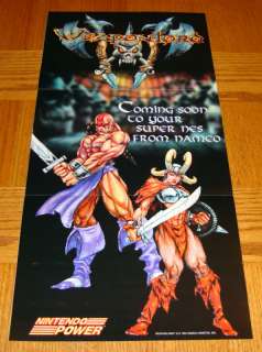   Weapon Lord Collector SNES Poster 22 1/2 x 11 Super NES  