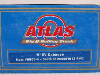 Atlas 6605 4 O 3 Rail Lighted Caboose Santa Fe #999540  