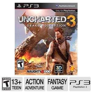 Sony Uncharted 3 Drakess Deception Action Adventure Video Game   For 