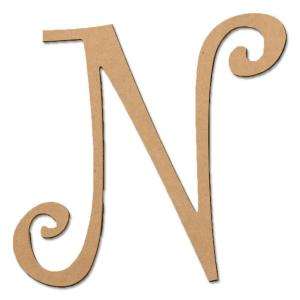 Design Craft MIllworks 8 in. MDF Curly Letter (N) 47229 at The Home 