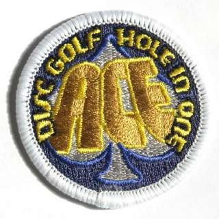NEW for 2012 Disc Golf Embroidered ACE PATCH Attach 2 bag Winter Blue 