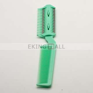   Hair Flea Trimmer Grooming Comb 2 Razor Cutting Cut Green for Dog Cat