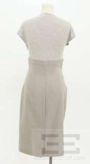 Max Mara Heather Grey & Beige Cap Sleeve Dress Size 40  