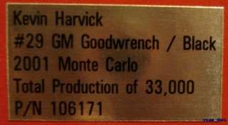   Harvick #29 GM Goodwrench White Monte Carlo NASCAR Die Cast NEW  