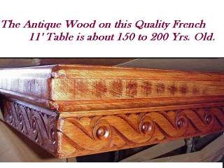 GORGEOUS FRENCH CARVED 11 DINING or CONFERENCE TABLE  